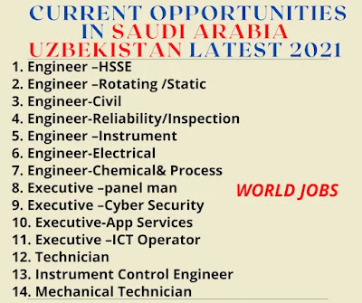 CURRENT OPPORTUNITIES IN SAUDI ARABIA UZBEKISTAN LATEST 2021