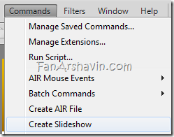 Commands menu