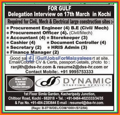 Civil, Mech & Electrical Large Jobs for Gulf