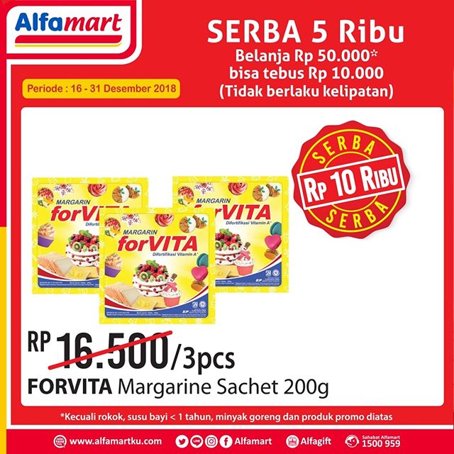 #Alfamart - Promo Serba 10K Min Belanja 50K Periode 16 - 31 Desember 2018