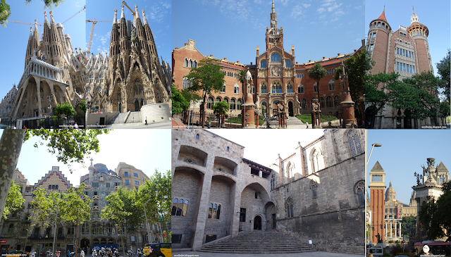 Viaje a Barcelona: Sagrada familia, varios edificios modernistas, Plaza del Rey, Plaza Cataluña