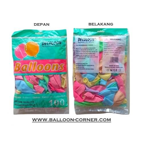 Balon Latex Macaron Mix Colour (DECOTEX)