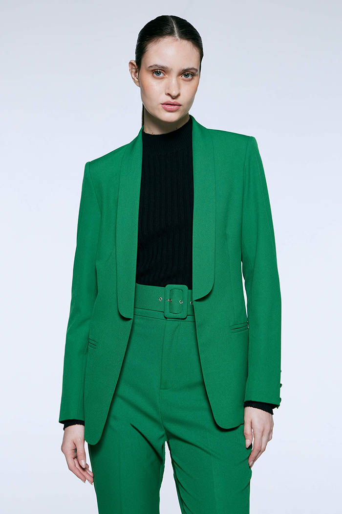traje saco y pantalon de vestir verde ropa demujer oficina Markova