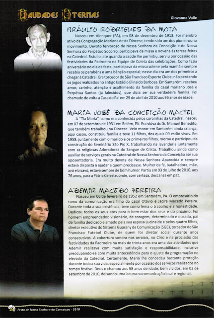 PROGRAMA DA FESTA DE NOSSA SENHORA DA CONCEIÇÃO - 2010