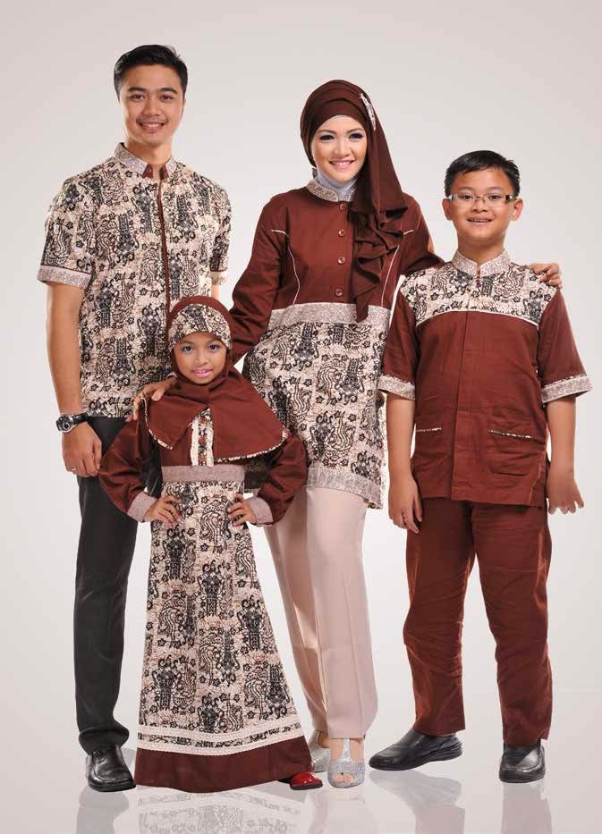 Contoh Baju Batik Muslim Keluarga Lebaran 2015