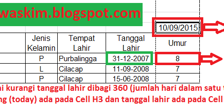 Cara Otomatis Menghitung Umur Sekarang Pada Microsoft Excel