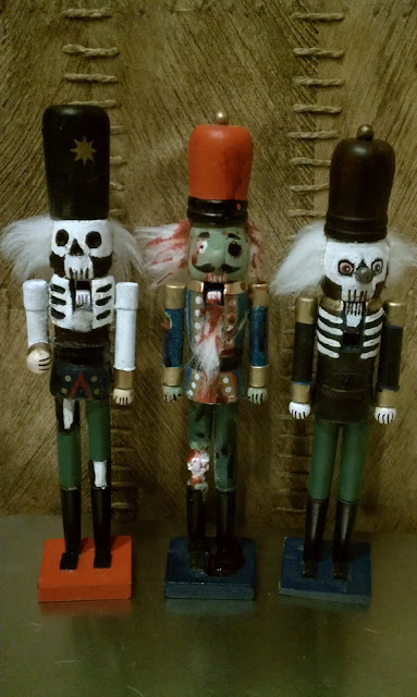 Halloween nutcrackers by Spook Show Studios. Skeleton, Zombie and Voodoo man