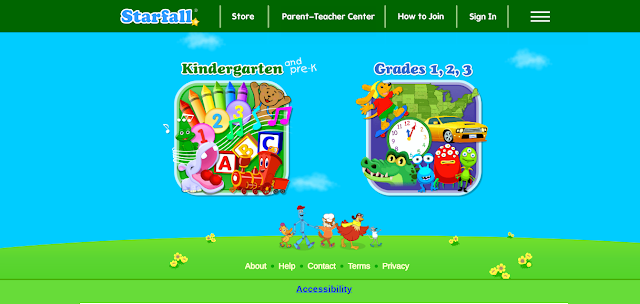 Starfall website for kidergarten kids
