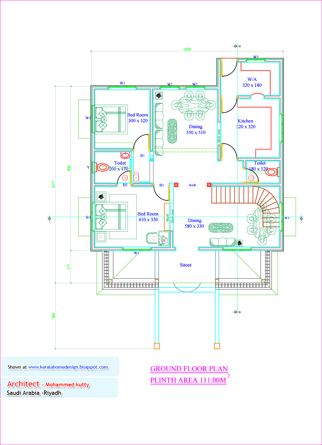 Kerala Home  plan  and elevation  1936 Sq  Ft  home  appliance