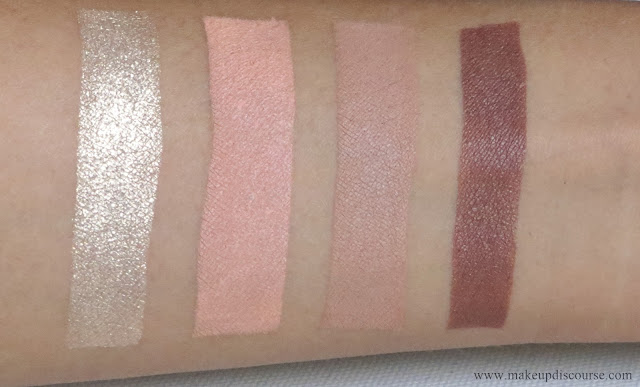 Colourpop Peachy Keen Supershock eyeshadow swatches. Golds, Oranges/Corals, Neutrals