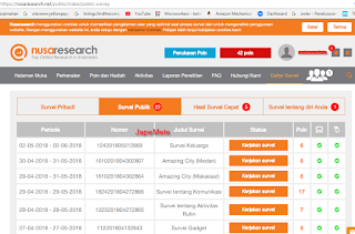 Tampilan Survey Online Nusaresearch