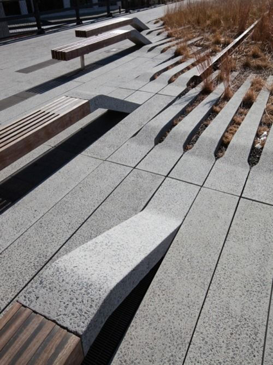 kursi taman inspiratif dengan beton dan kayu