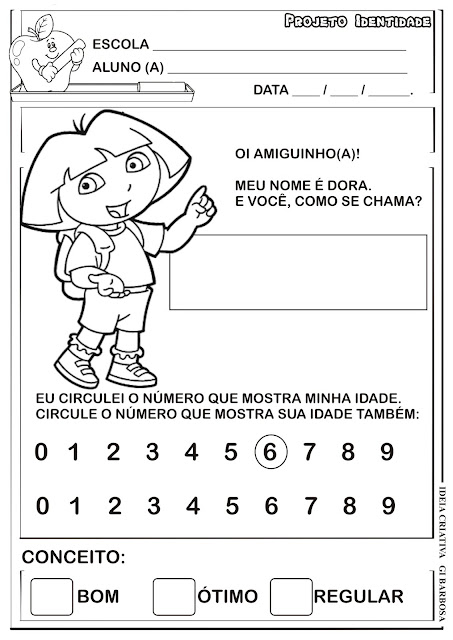 Atividade Projeto Identidade Dora Aventureira