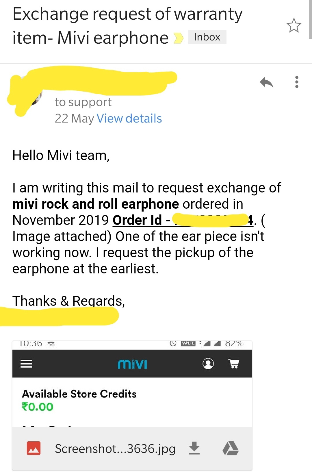 1st Mail to Mivi