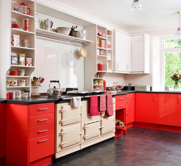 Desain Dapur  Modern  Warna Merah Rancangan Desain Rumah 