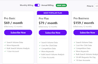 pricing table