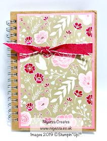 Stampin Up Nigezza Creates covered notebook All my love DSP