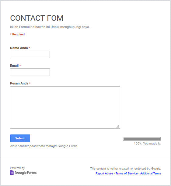 Panduan Membuat Formulir Online Dengan Google Form Lengkap