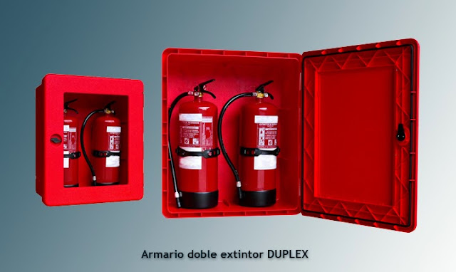 Armario extintor doble DUPLEX para extintores de 9/12 Kgs.