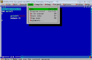 turbo c runiing program