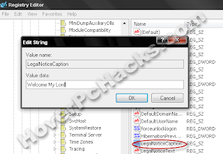 custom logon message - legal notice caption