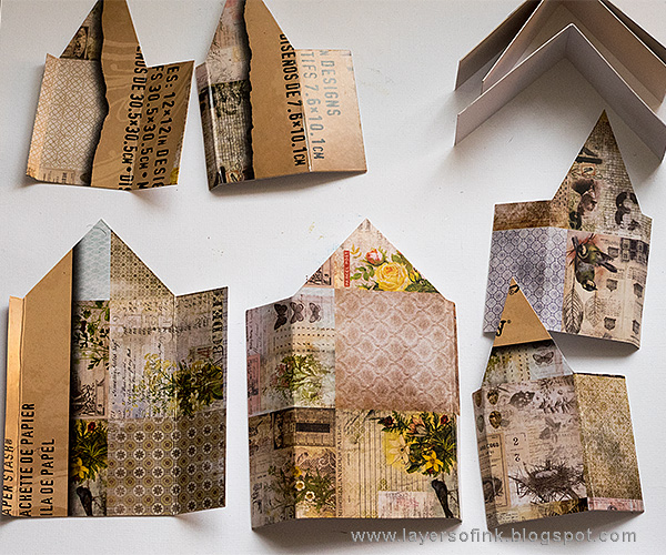 Layers of ink - Word Village Tutorial by Anna-Karin using Sizzix Tim Holtz Tiny Houses die.