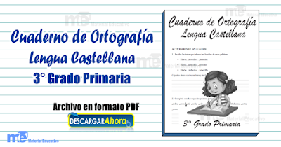 Cuaderno de Ortografía Lengua Castellana 3° Grado Primaria