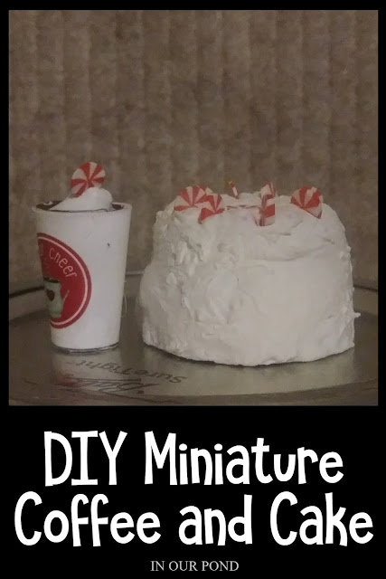 Barbie-sized Peppermint Latte and Whipped Cream Cake // DIY Mini Christmas Decorations for Dolls and Elves // In Our Pond // 1:6 scale // Barbie dollhouse // Doll Crafting
