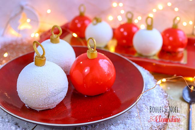 entremets boules de noel