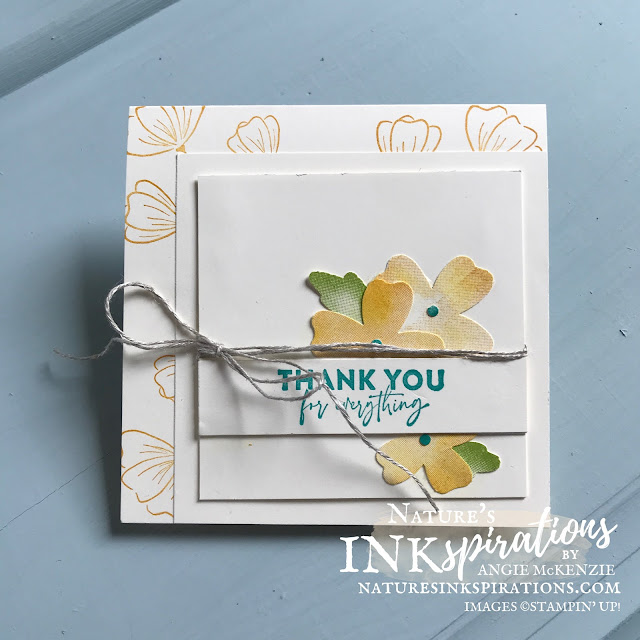 By Angie McKenzie for Casually Crafting Design Team Blog Hop; Click READ or VISIT to go to my blog for details! Featuring the Flowers of Friendship Bundle and the Watercolor Shapes Photopolymer Stamp Set by Stampin' Up!® to create some simple cards using stamps, ink, paper and punches; #stampinup #cardtechniques #cardmaking #flowersoffriendshipbundle #flowersoffriendshipstampset #watercolorshapesstampset #flowersandleavespunch #labelmefancypunch #stampingtechniques #stampinupcolorcoordination #casuallycraftingdesignteambloghop #naturesinkspirations #diycards #handmadecards