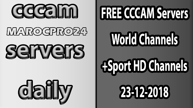 FREE CCCAM Servers World Channels +Sport HD Channels 23-12-2018