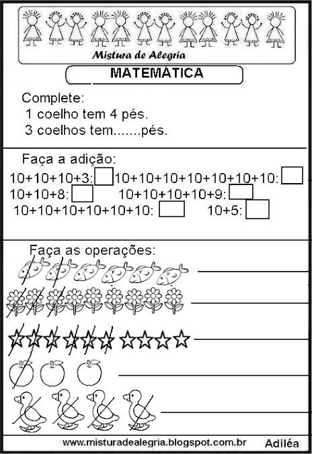 Atividades matemática séries inciais alfabetização