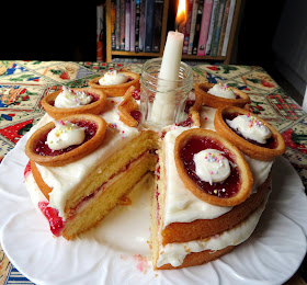 Raspberry Jam Tart Birthday Cake