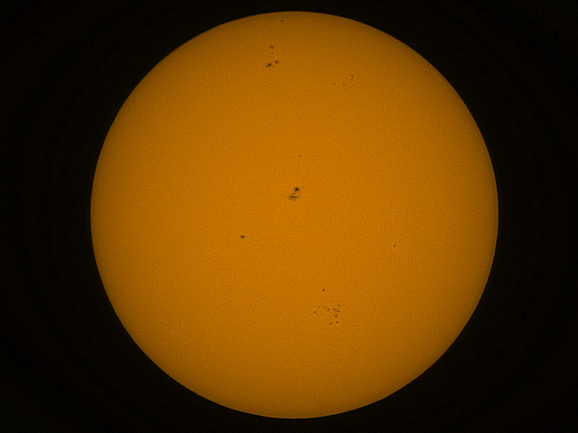 image of the Sun showing sunspots