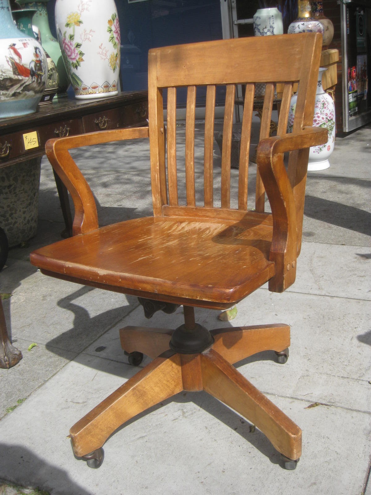 UHURU FURNITURE & COLLECTIBLES: SOLD - Wooden Office Chair - 