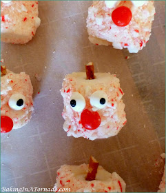 Elf Snacks, a fun project to make, a festive no-bake but fully edible addition to your holiday dessert table. | Recipe developed by www.BakingInATornado.com | #recipe #Christmas