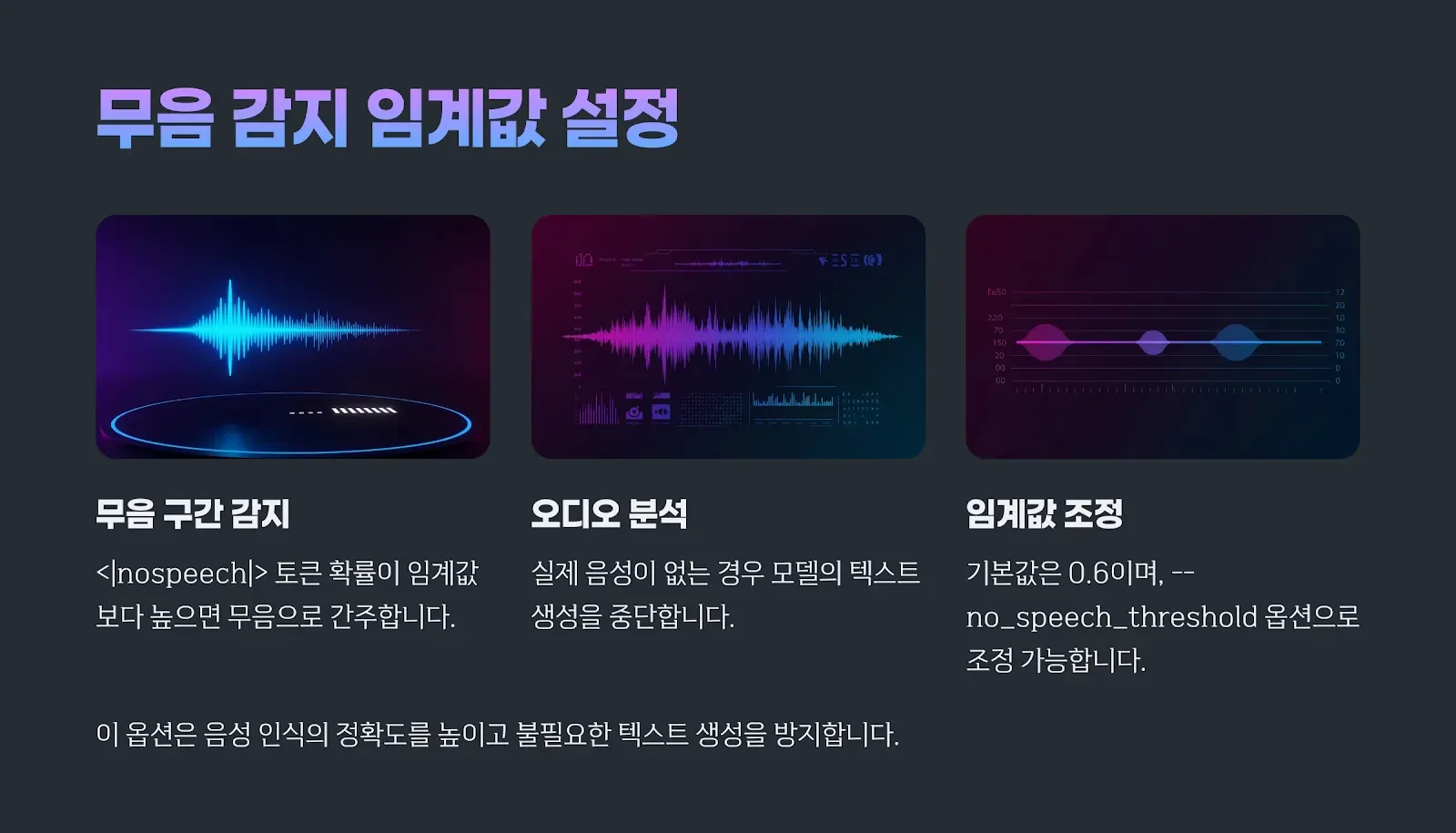 무음 임계값 옵션 설명