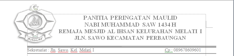 Contoh Surat Undangan Maulid NABI MUHAMMAD SAW resmi - Damai7