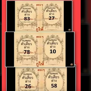 Thai Lottery VIP Cut Tips For 16-09-2018