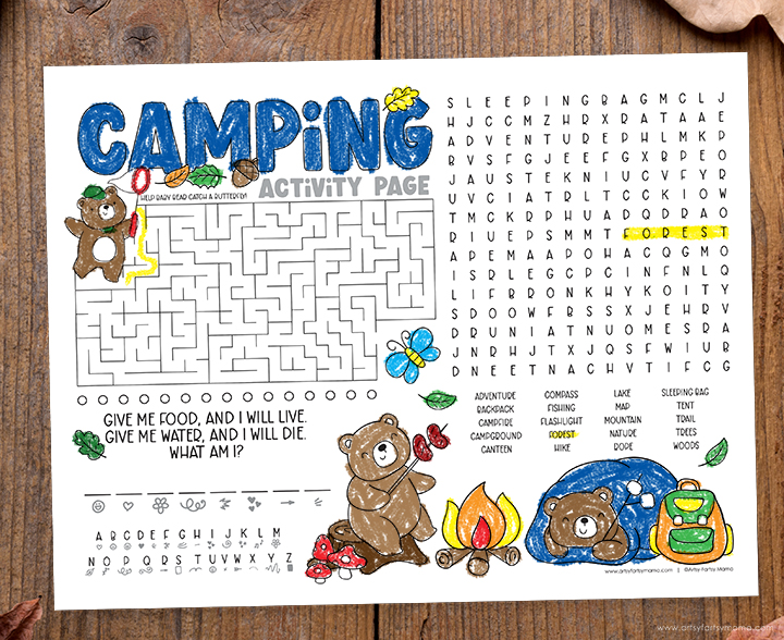 Free Printable Camping Activity Page