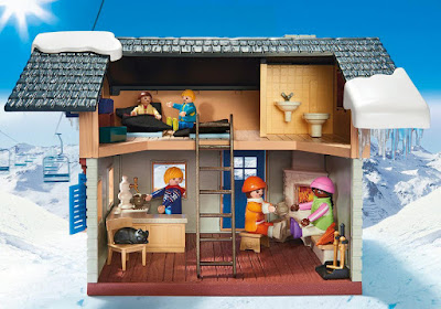 PLAYMOBIL Family Fun - 9280 Cabaña de esquí | Casa de la montaña con nieve | 2018 COMPRAR JUGUETE - TOYS - JOGUINES detalle interior casa