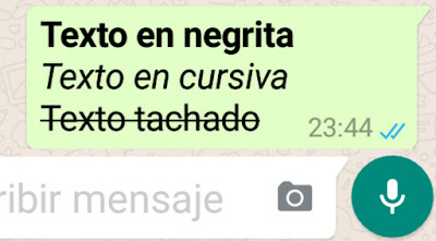 como usar negrita cursiva tachado en whatsapp