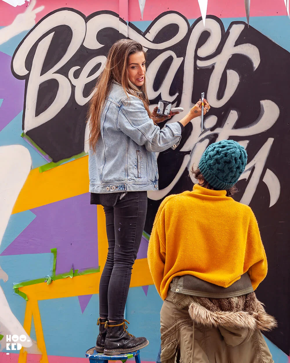 Belfast Street Art Festival Hit The North - Artist Alana McDowell at work