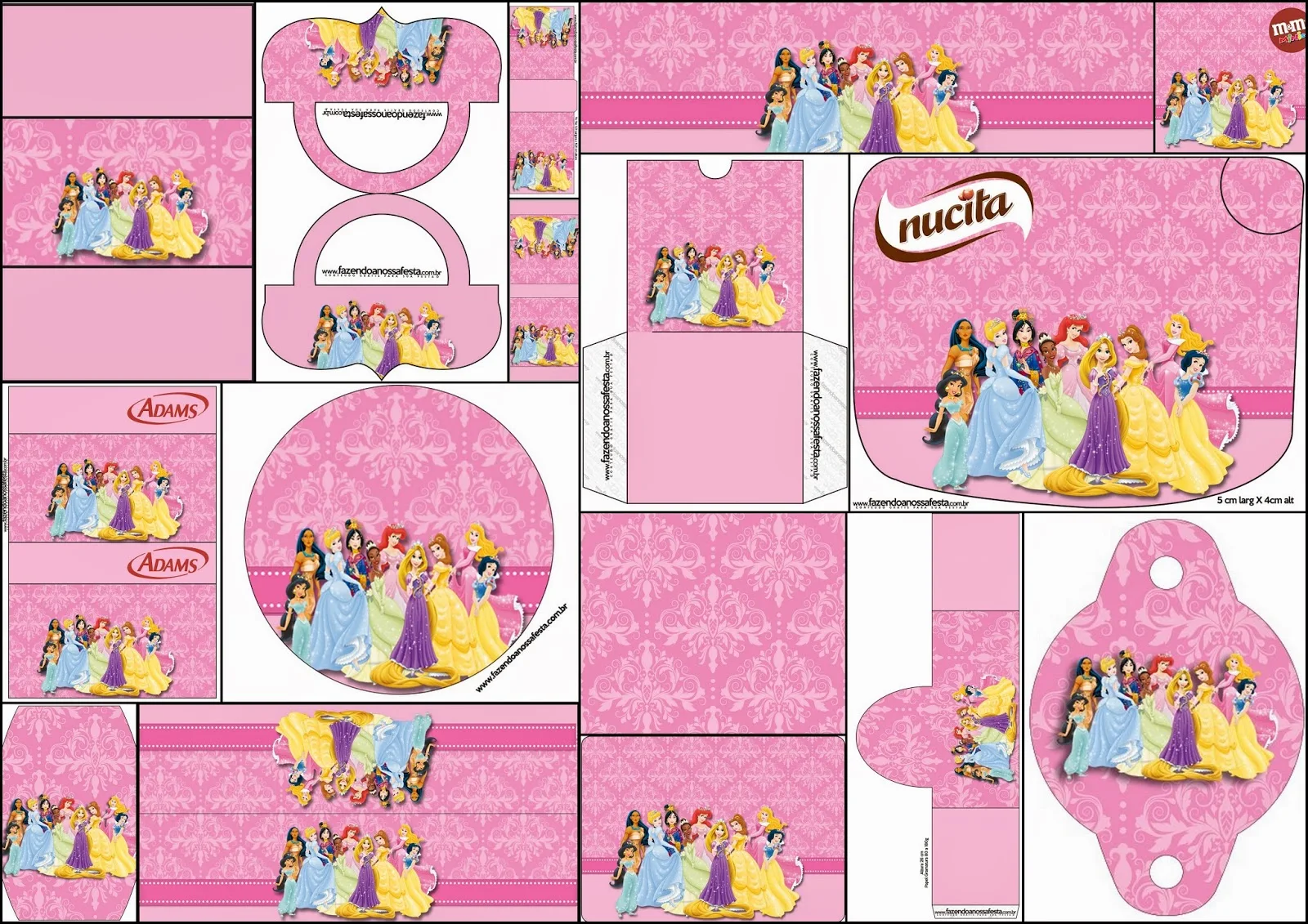 Disney Princess Party: Free Printable Candy Bar Labels. 