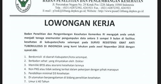 Lowongan Kerja KEMENKES RI Seluruh Indonesia  Rekrutmen 