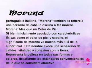 ▷ Significado del nombre Morena