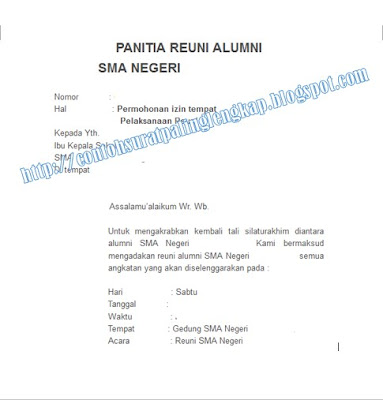 Contoh Surat Balasan Penolakan Peminjaman Gedung