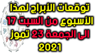 توقعات الأبراج لهذا الأسبوع من السبت 17 الى الجمعة 23 تموز 2021