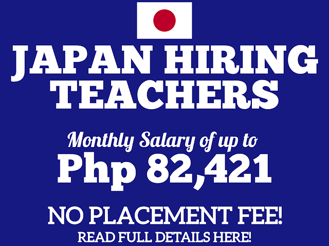 Japan Hiring Teachers | Monthly Salary of up to Php 82,421 | Apply Now!