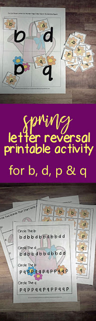 free spring letter reversal worksheets